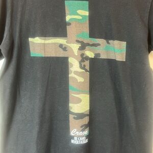 Crave “ Be Camo Never Fatigue” Black T-Shirt Size Medium